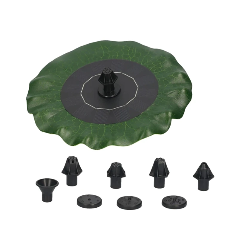 

Solar Fountain Pump Lotus Leaf Wrap 6V 1.2 Solar Fountain with 8 Nozzle Powered Water Fountain Pump for Pond Fish Tank