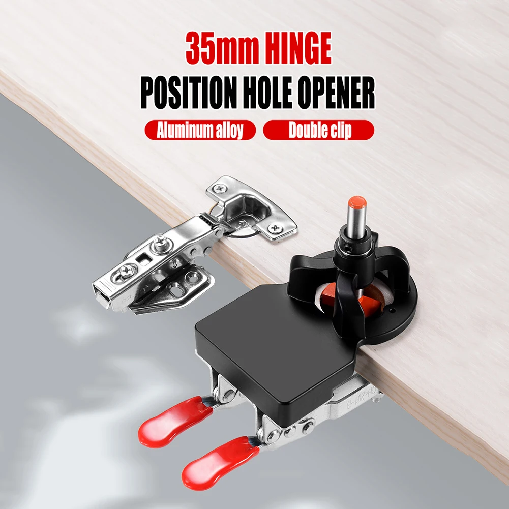 

35mm Panel Hinge Hole Punch Efficient Template Hole Punch Door Cabinet Hole Punching Opener Adjustable Margin Installation Tools