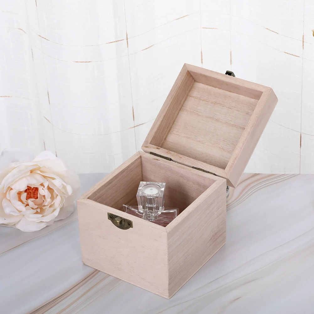10x10x10 см деревянный ящик для хранения, держатель для колец, органайзер для ювелирных изделий, коробки для сережек-гвоздиков, настольные украшения из натурального дерева