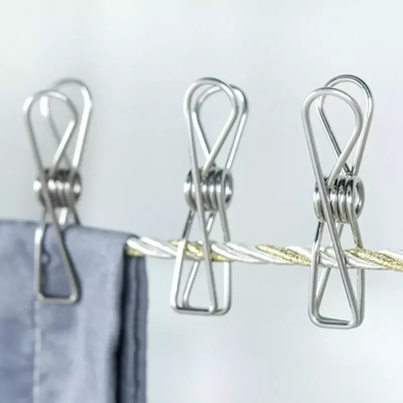 

20pcs Multipurpose Stainless Steel Clips Clothes Pins Pegs Holders Clothing Clamps Sealing Clip Household Clothespin Dropshipp