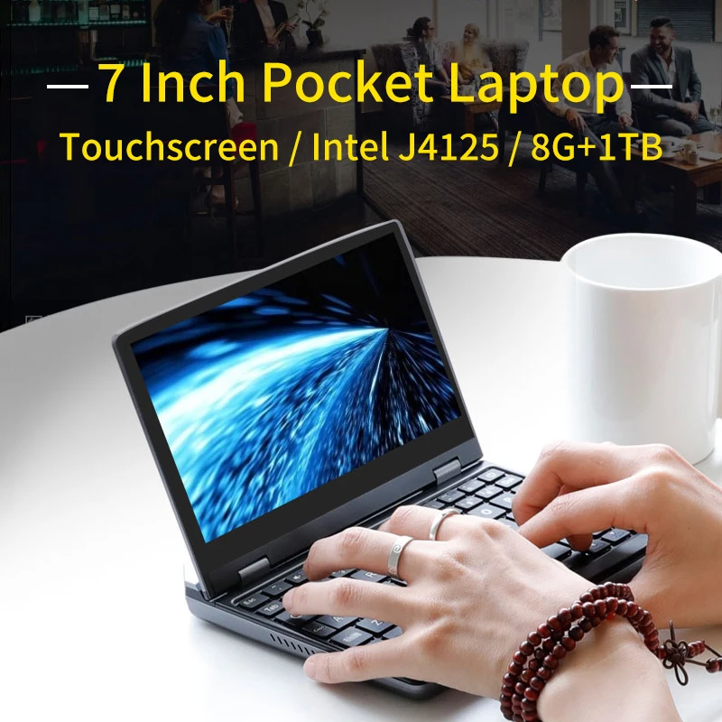 Новейший 7-дюймовый карманный ноутбук тонкий ультрабук Intel J4125 CPU 8 ГБ-128 ГБ/256 ГБ/512