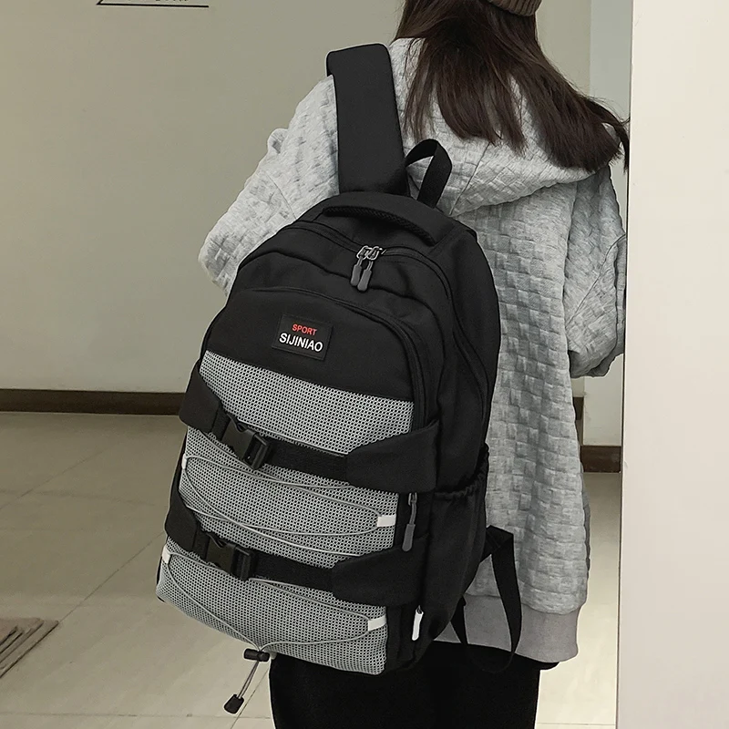 

SEETIC Large Capacity Women Backpack Waterproof School Bag For Teens Solid Color Laptop Bag Female Anti-Theft Travel Bag Unisex