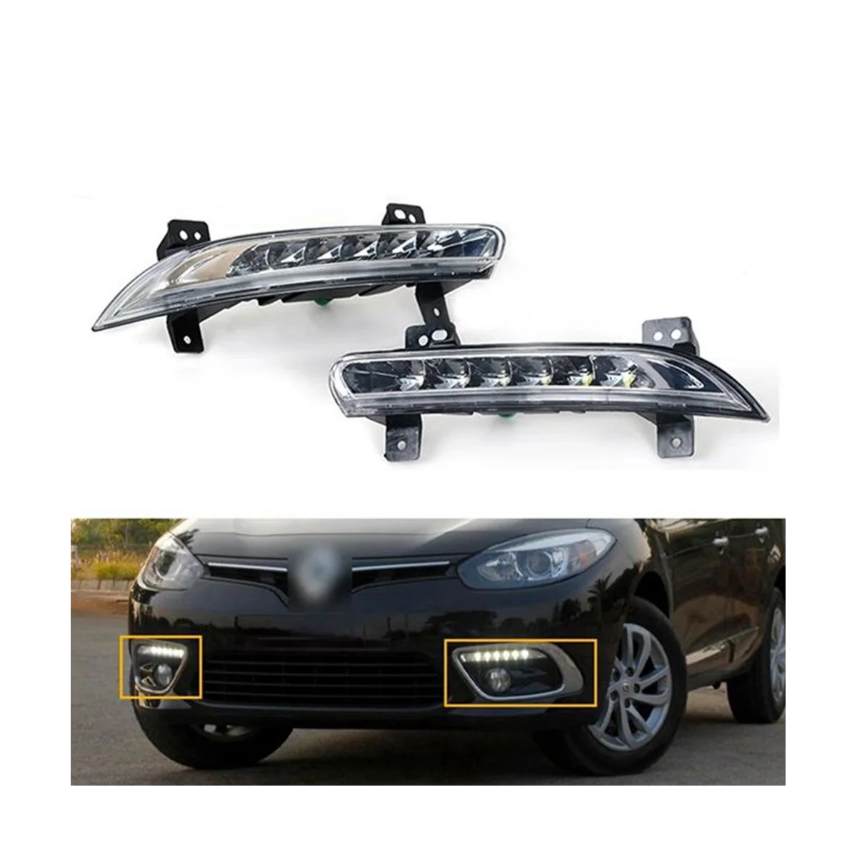 

Автомобильный передний правый фонарь, противотуманный фонарь для Renault Fluence 2014 +, автомобильная лампа для вождения, дневные ходовые огни, лампа-бампер
