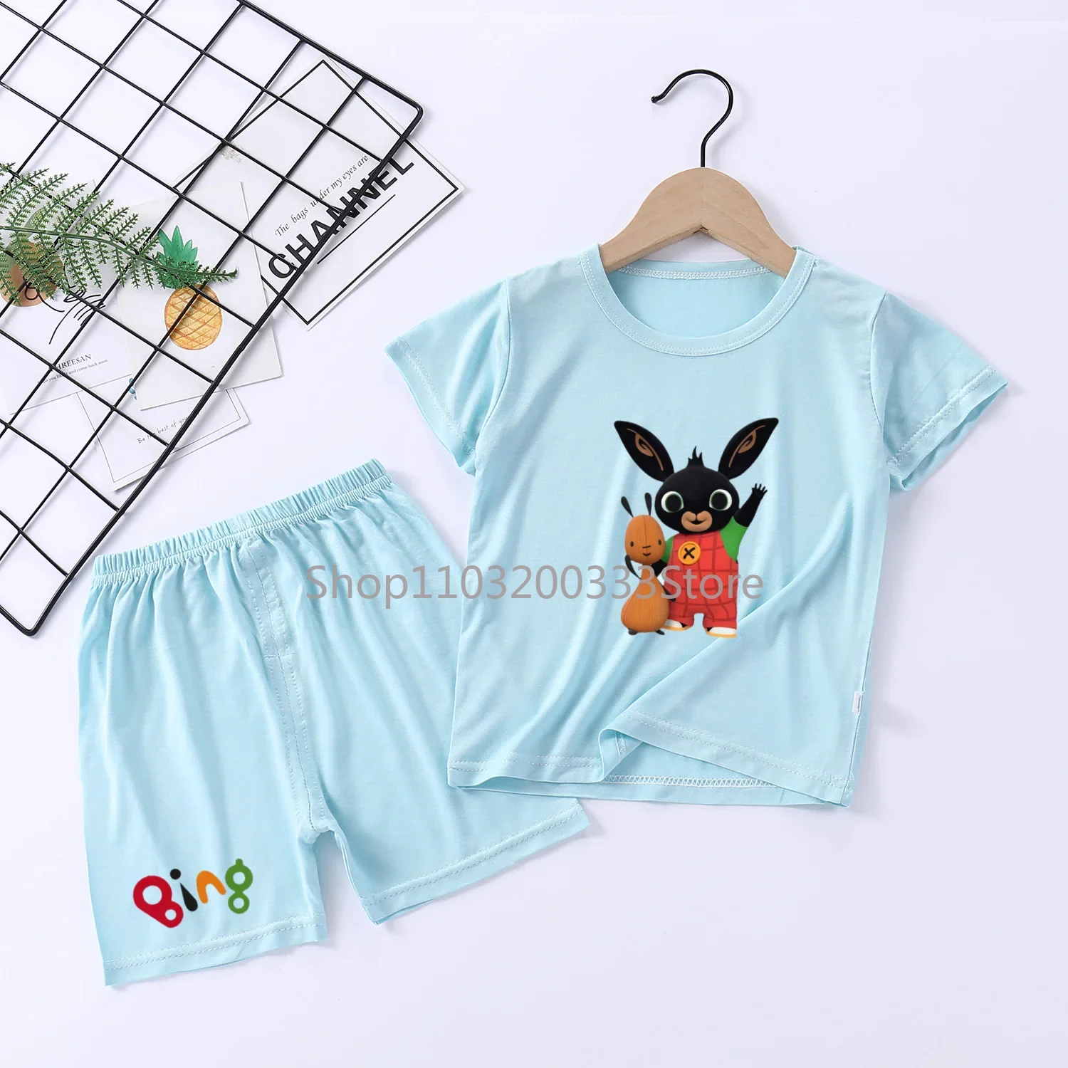 Пижамный комплект Bing Rabbit из модала топа и шорт детская повседневная домашняя