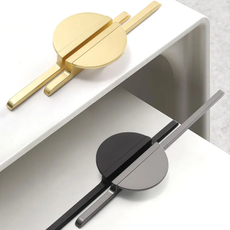 

High Grade Cabinet Handle Modern Simple Semicircular Gold Pulls Wardrobe Door Knobs Zinc Alloy Household Hardware