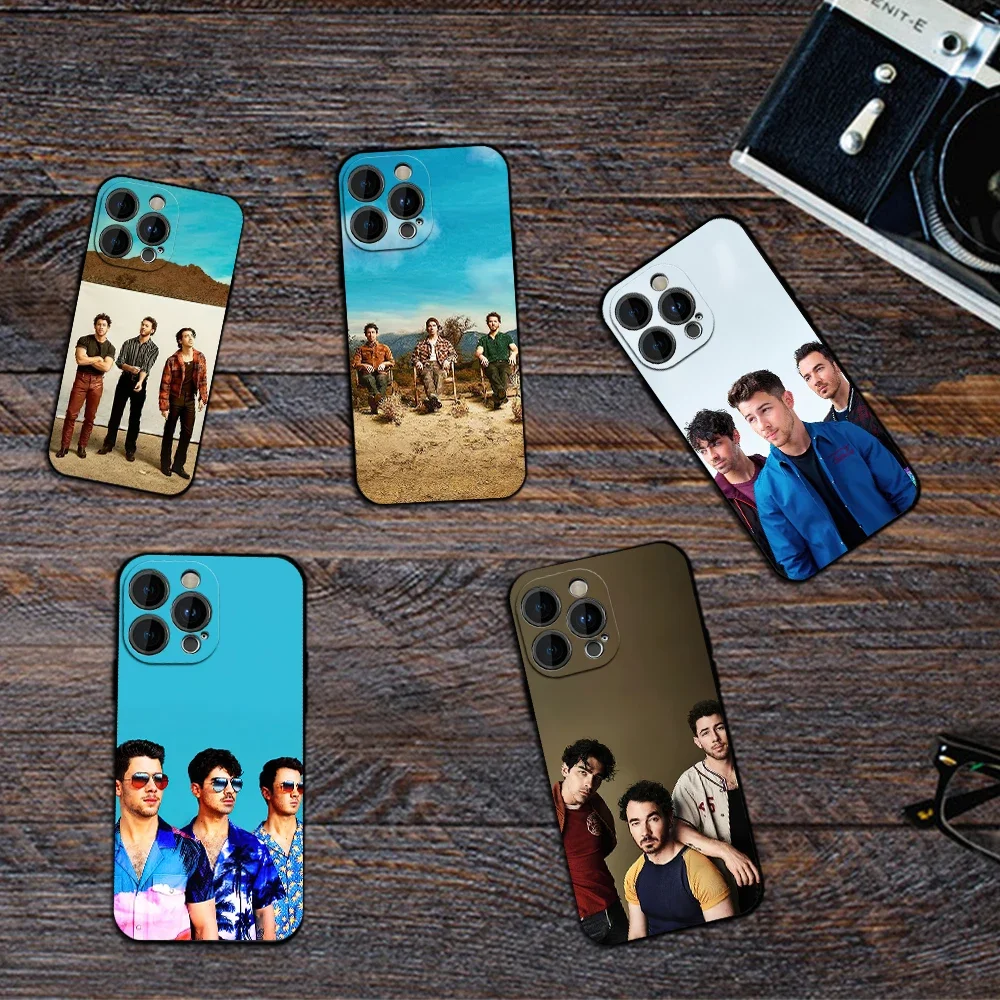 Band J-Jonas B-Brothers The Album Phone Case for iPhone 12 11 13 14 15 16 Max Pro Plus Black Soft Silicone Cover