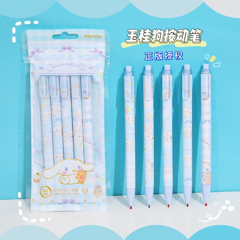 

Sanrio 5-10pcs Press Pen My Melody Kulomi Gel Pen Ins High Value Press Signature Pen 0.5 Cartoon Student Stationery Wholesale