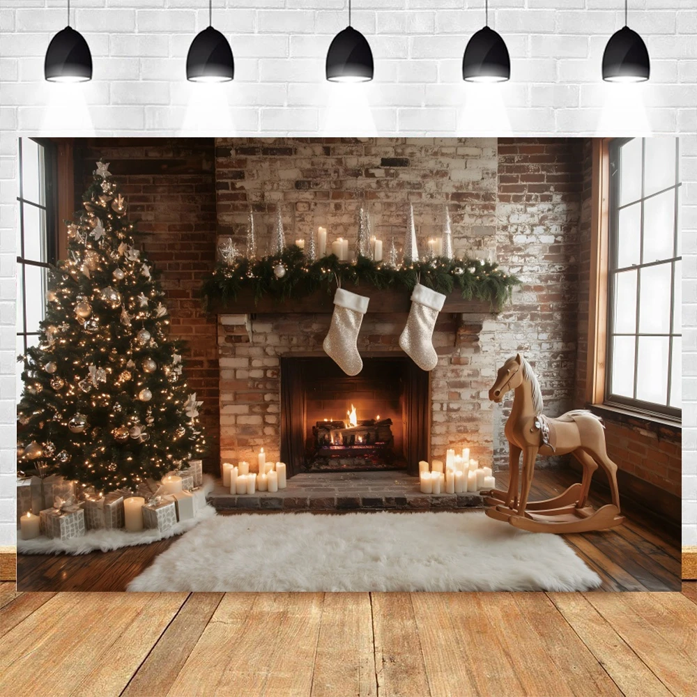 Белый рождественский камин фото фон рождественские елки чулки детский семейный