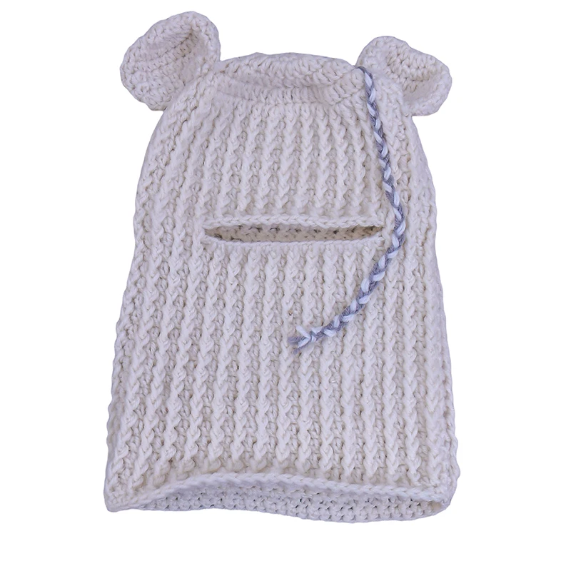 

Adult Knitted Balaclava with Ears Hat Novelty Rabbit Full Face Cover Winter Beanie Funny Bunny Ear Hat Cute Crochet Cap