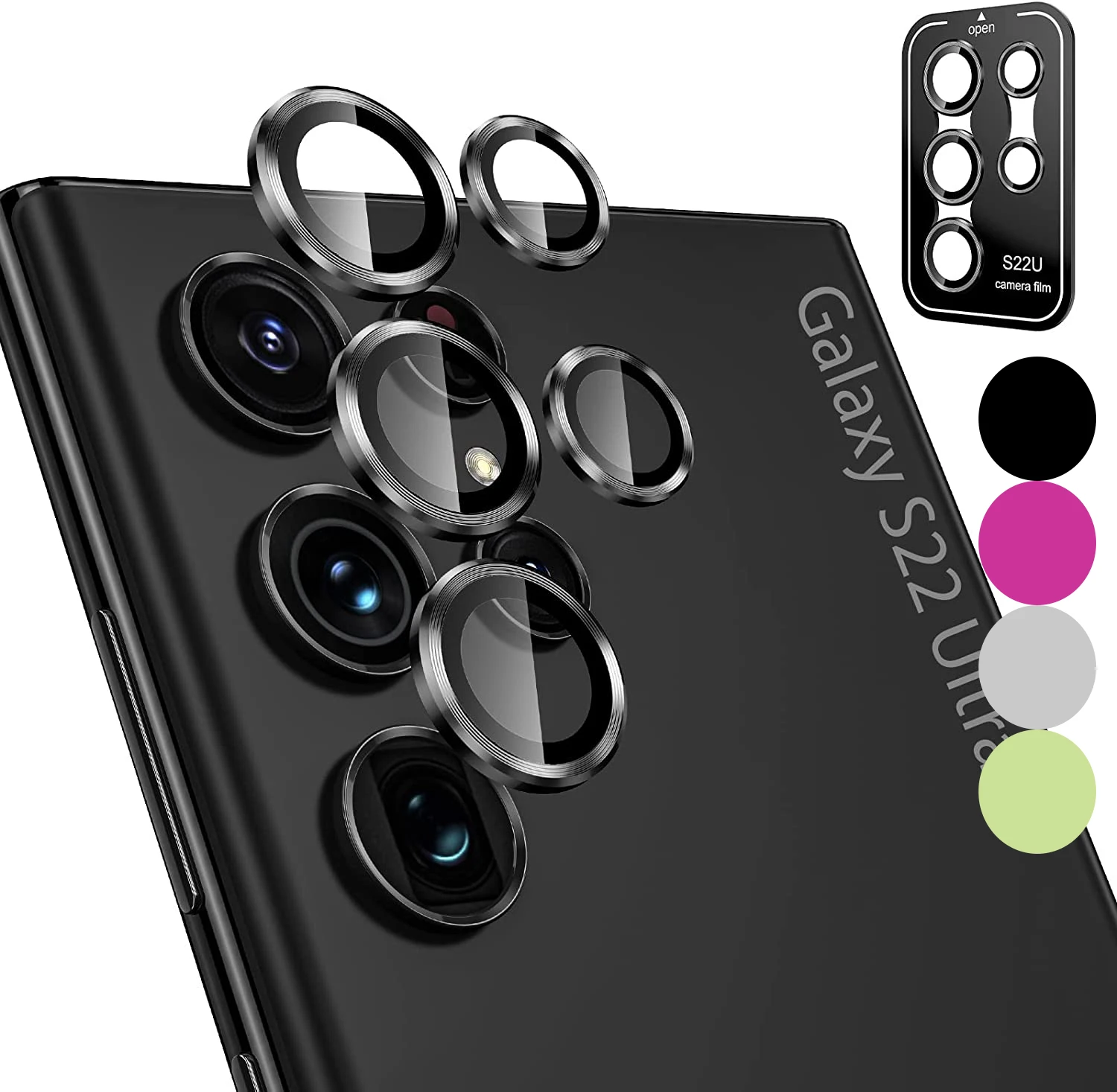 

Red Green Anti Scratch Camera Lens Protector For Samsung Galaxy S22 Ultra Shockproof Full Cover Metal Lens Glass S22Ultra
