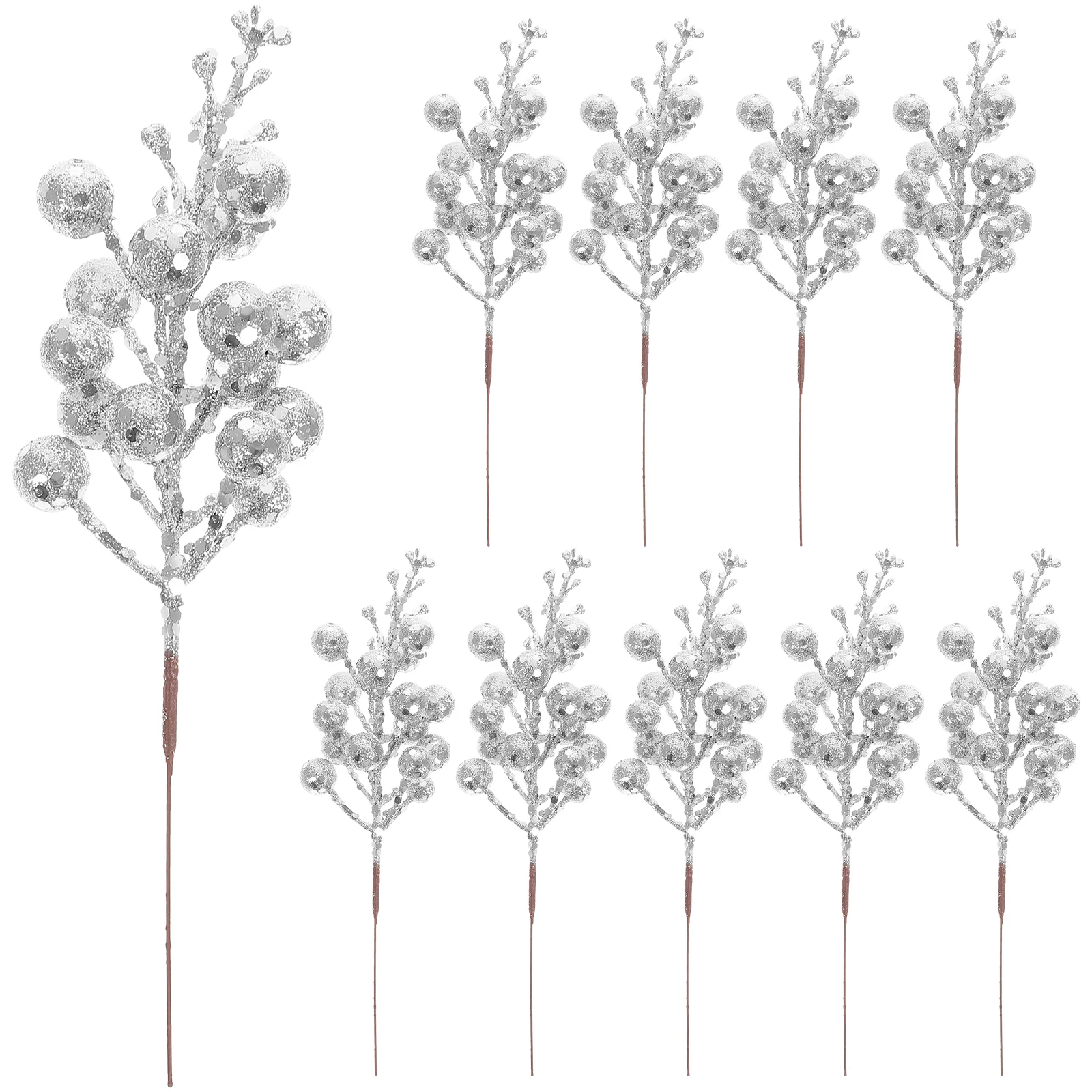 

Berry Christmas Artificial Picks Stems Tree Berries Flowers Glitterfake Hollystem Wreathbranches Pine Pick Decorations Silver