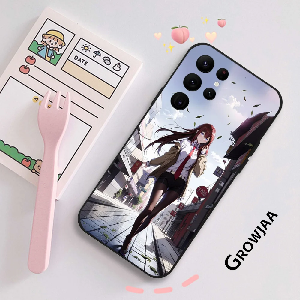Game Gate Makise Kurisu Phone Case for Samsung Galaxy S24 Ultra S22 S23 S21 S20 5G Protective Silicone TPU Funda