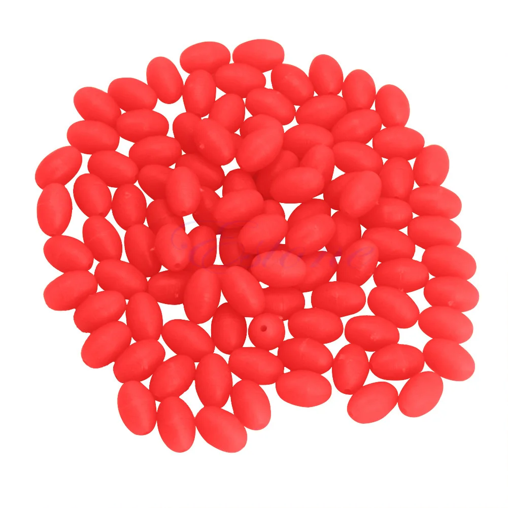

100Pcs Oval Fishing Lures Fishing Beads Sea Hard Floating Float Tackles