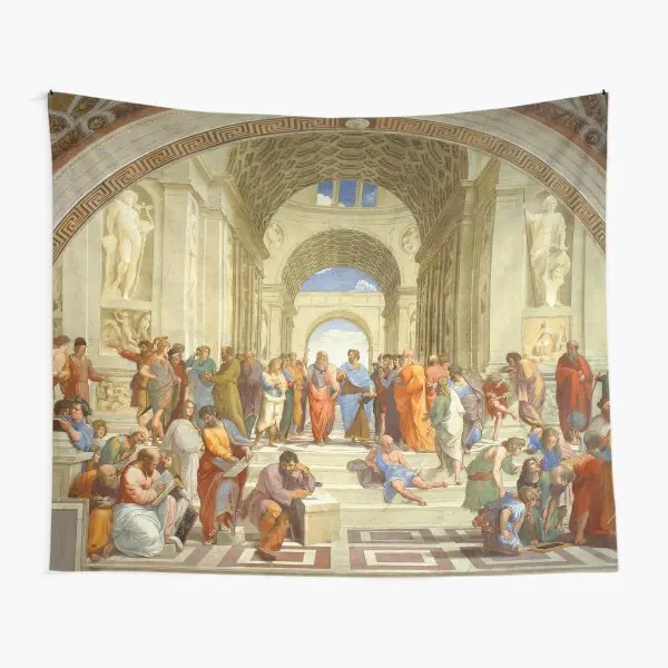 

The School Of Athens Tapestry Printed Decor Bedspread Home Colored Hanging Art Yoga Bedroom Mat Beautiful Room Decoration