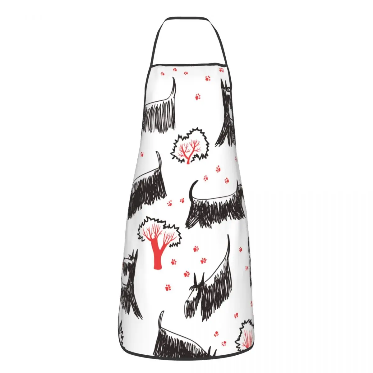 

Scottish Terrier Dogs Apron Cuisine Cooking Baking Painting Gift for Animal Dog Lover Bibs Kitchen Printed Tablier for Men Women