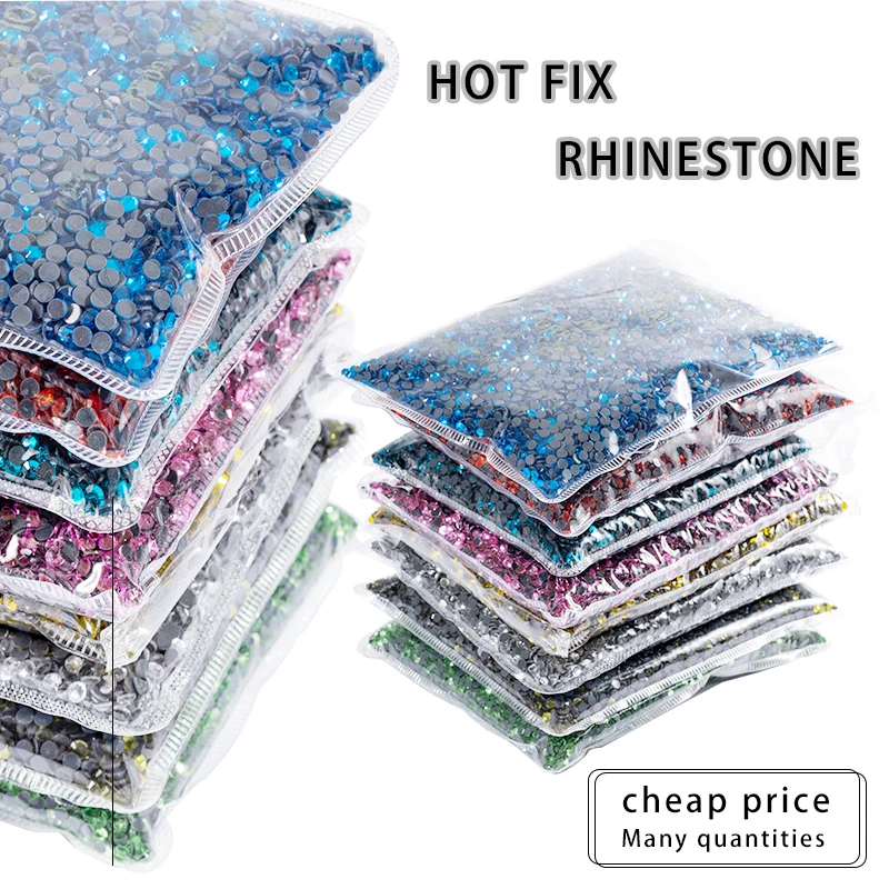 

Wholesale DMC 14400pcs/bag Hot Fix Flatback Rhinestone for Clothes Bags Accessories Top Quality Crystal Fabric Garment Stones