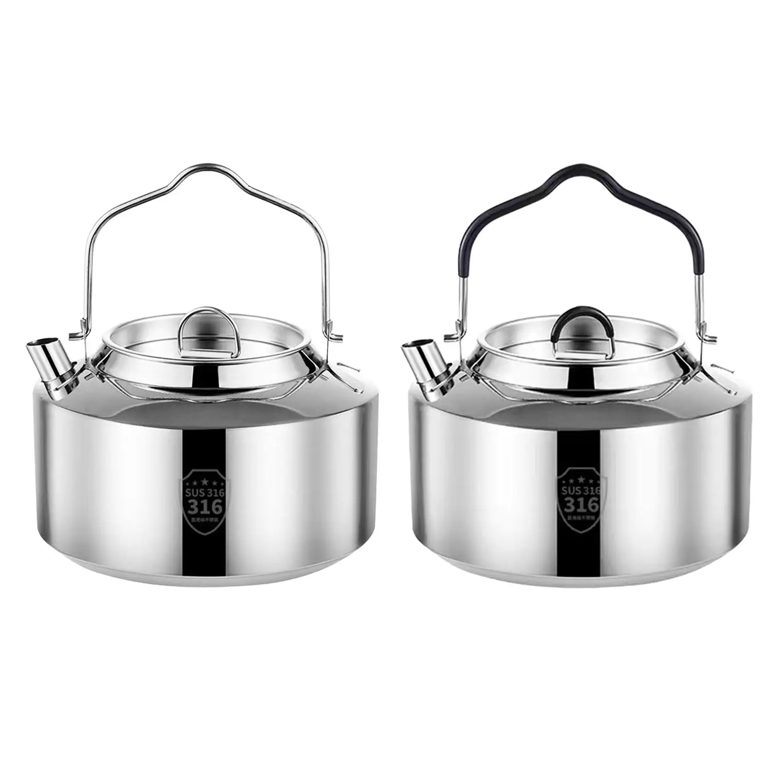 

Water Boiler Picnic Garden Anti Scald and Lockable Handle Teakettle Camping Water Kettle Teapot Coffee Pot for Outdoor Campfire