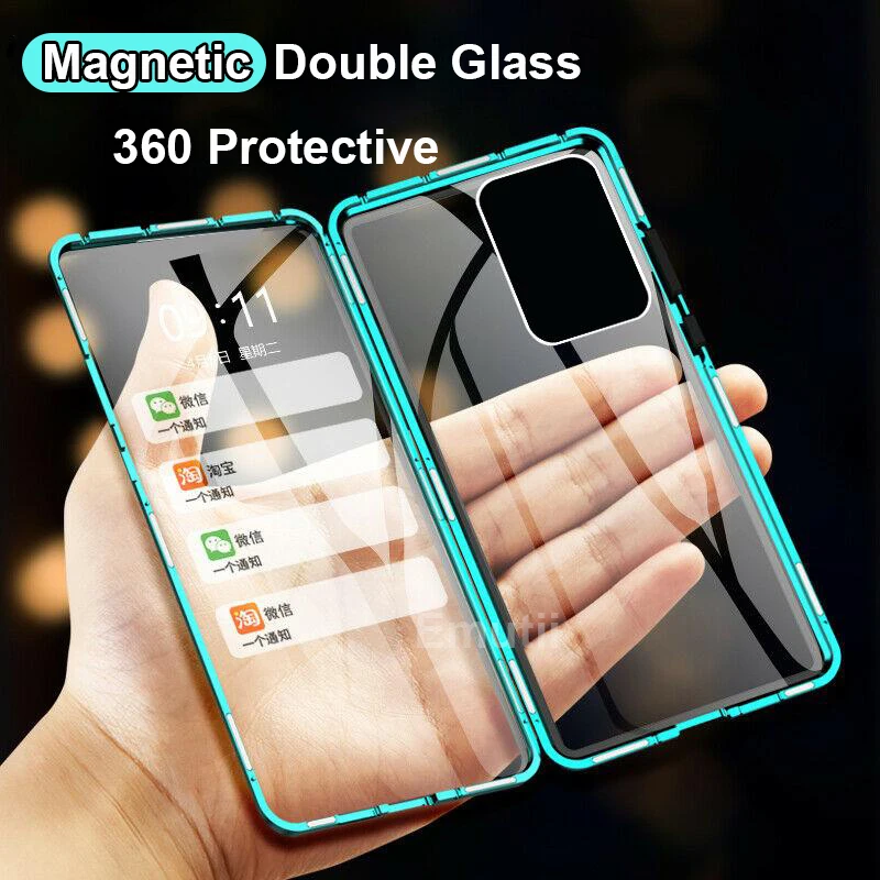 

360 Metal Magnetic Adsorption for Xiaomi Redmi Note 10 Pro 11T Cases Mi Redmi Note 11 Ultra lite 11i 10S Poco X4 M4 X3 Pro NFC