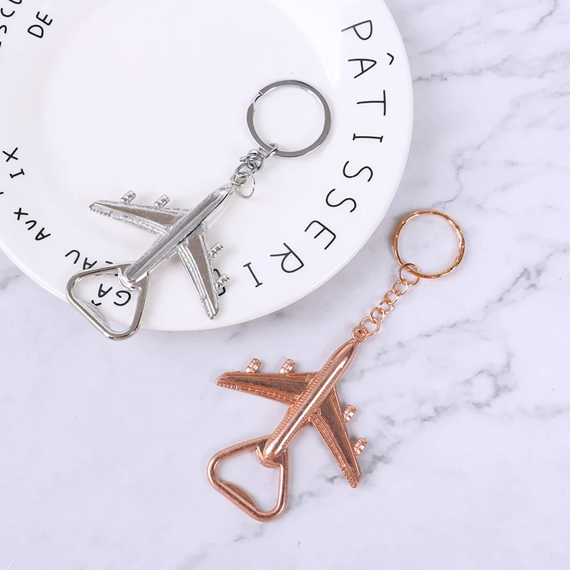 

1PC Creative Metal Model Aircraft Airplane Pendant Car Key Ring Holder Keychain Bottle Opener Wedding Party Kitchen Supplies