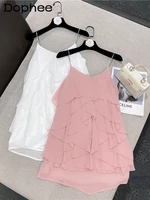 2022 summer new woman rhinestone chain strap chiffon dress sweet candy color slim fit vacation seaside dresses ladies outfits