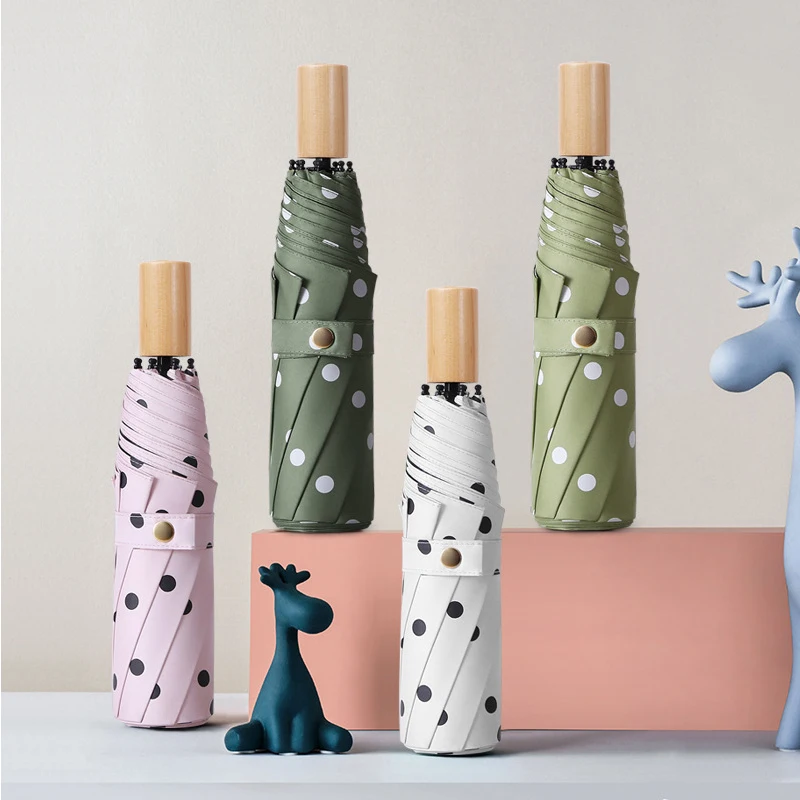 

Folding Sunny Umbrella Dot Glue Sunscreen Ultraviolet Proof Sun Umbrella Korean Women's Personality Creativity Small and Fresh