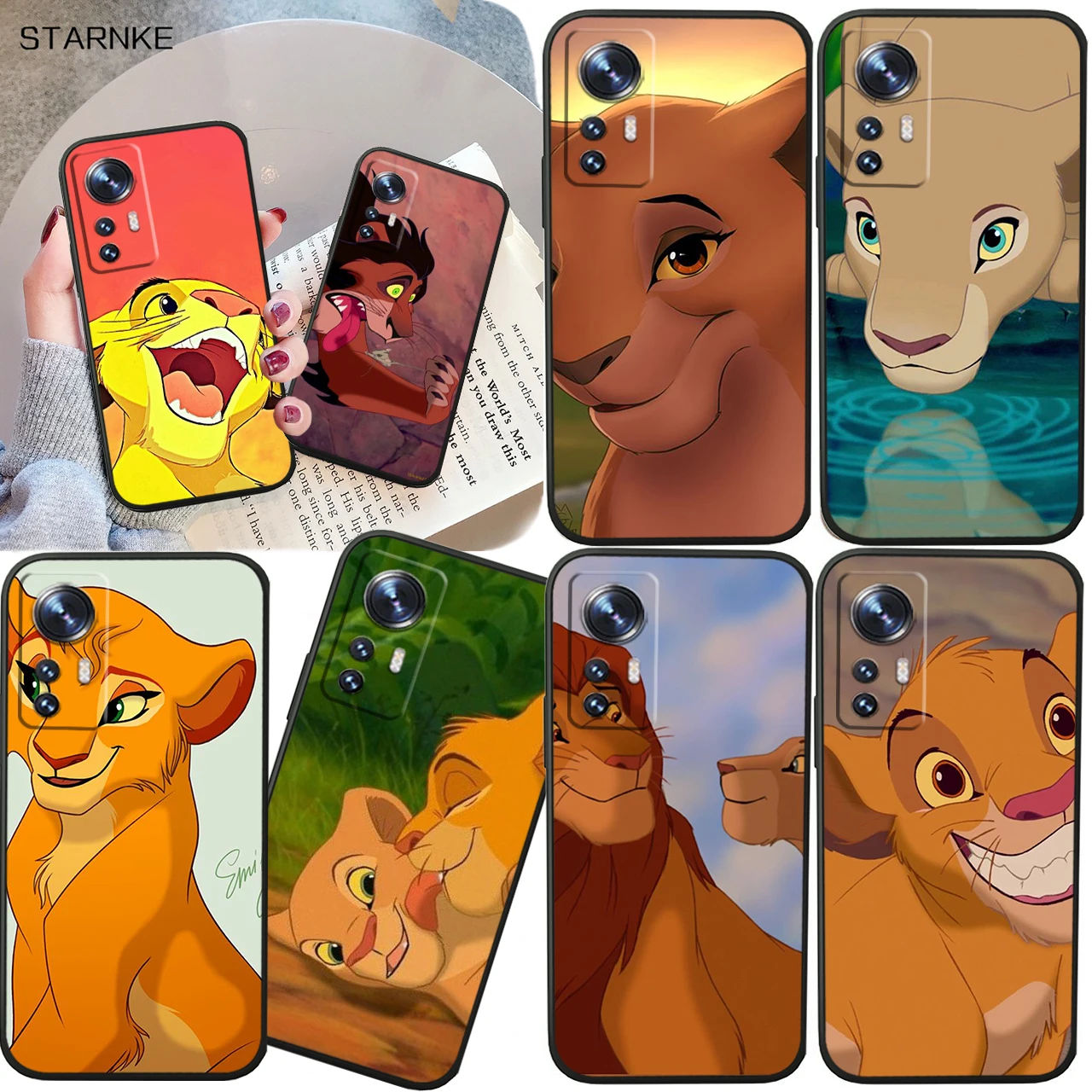 

Disney Lion King Cute For Xiaomi Mi 13 12T 11X 10T Note 10 Ultra Pro Lite 5G Soft Silicone Black Phone Case