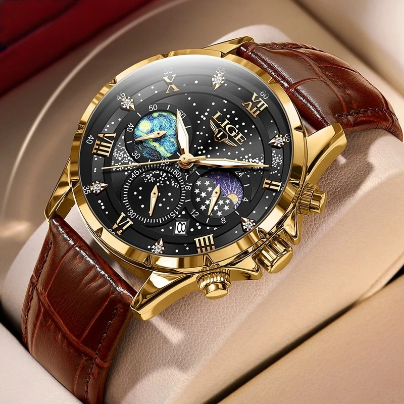 2024 лучшие люксовые брендовые мужские спортивные часы из натуральной кожи