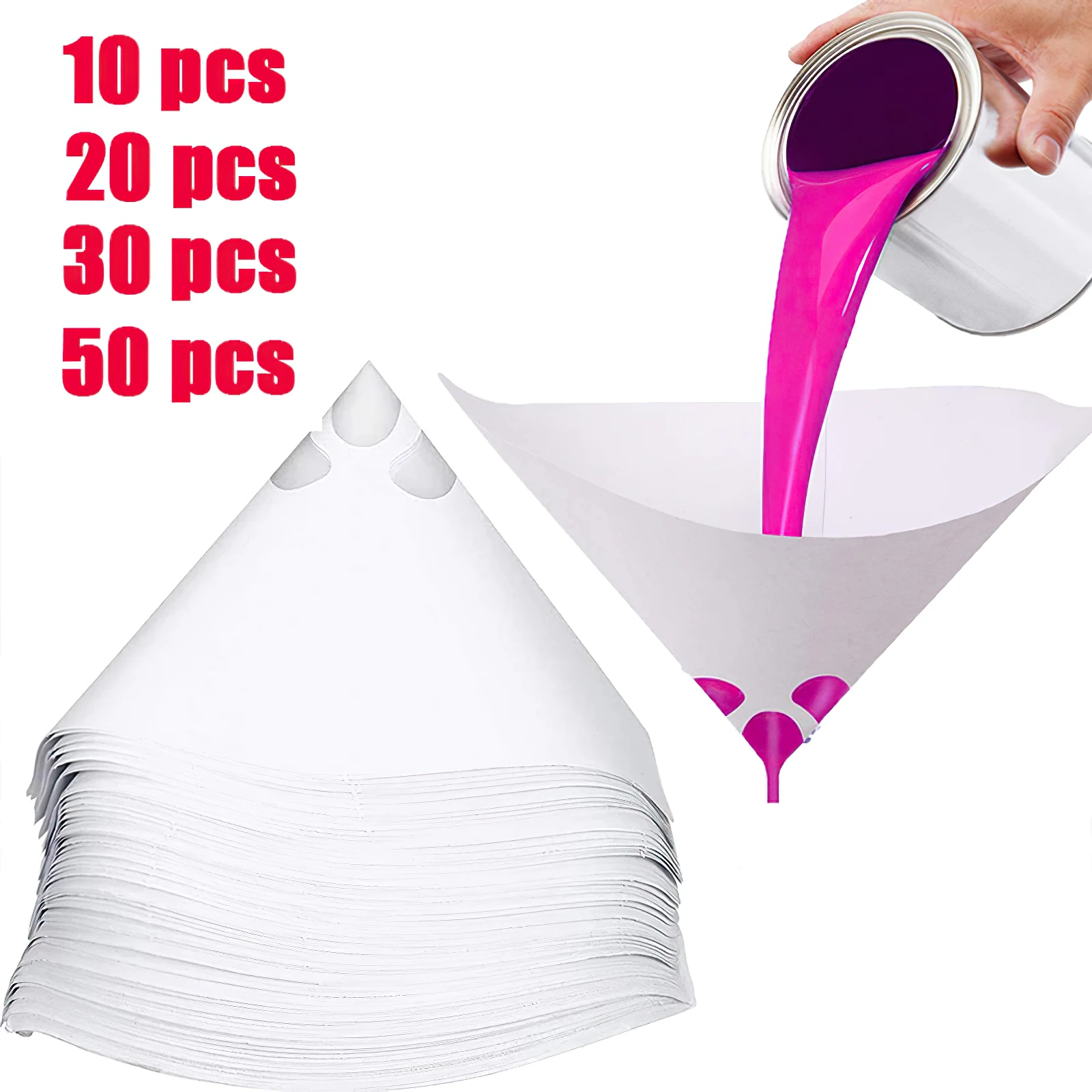 Paint Filter Paper Disposable Purifying Straining Cup Conical Paint Strainers Nylon Mesh Uniform Filtration 10/20/30/50Pcs