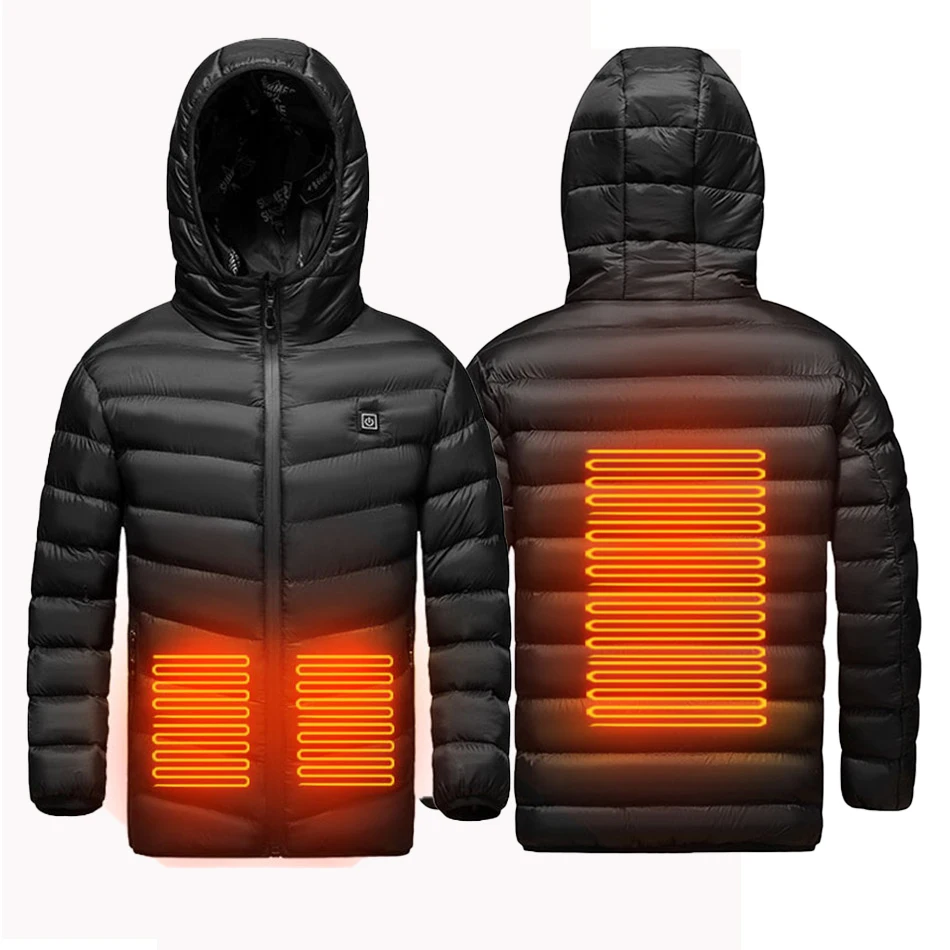 

Детская зимняя ветрозащитная хлопковая куртка с капюшоном и регулируемым подогревом