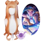 Парик люкс для косплея LoL люксанна коронгуad длинный кудрявый оранжевый пучок леди с яркостью синтетические волосы ролевая игра вечерние НКА на Хэллоуин