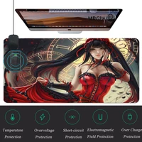 90x40cm gaming magnetic wireless charging mouse pad with lock edge keyboard and mouse pad for computer tablet and office gaming