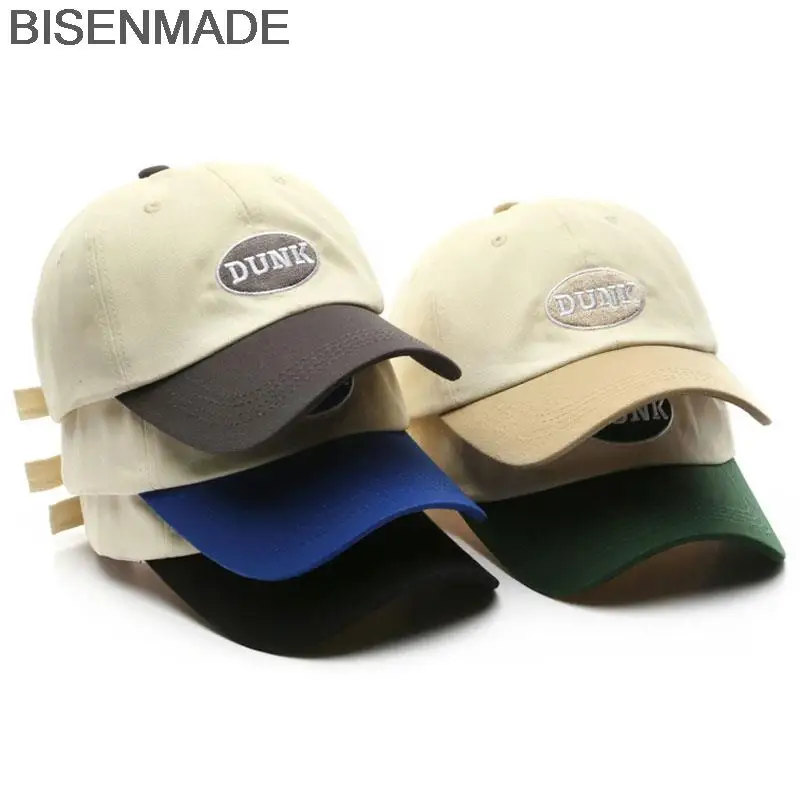 

BISENMADE Baseball Cap For Women And Men Cotton Snapback Hat Summer Visors Cap Fashion Patch Embroidered Contrast Color Hat