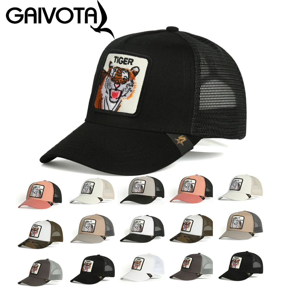 

Новинка лета 2022, разнообразные шапки с животными [Тигр], сетчатая шапка с животными для мужчин и женщин, взрослые головные уборы для рыбалки, ...