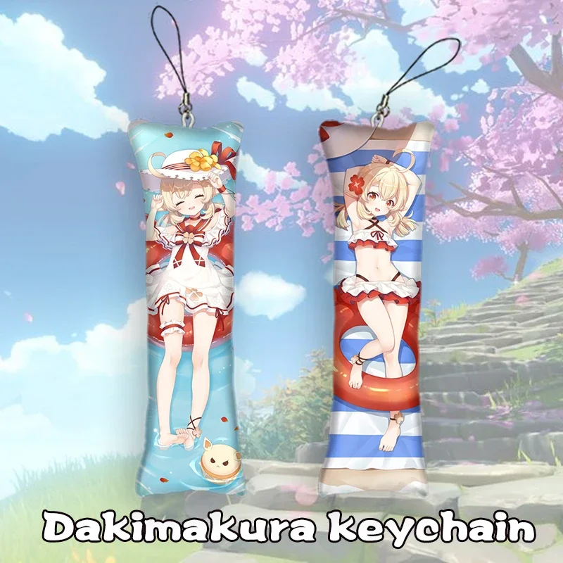 Модный брелок Genshin Impact Dakimakura милый Klee двухсторонний мини-подвесной орнамент для