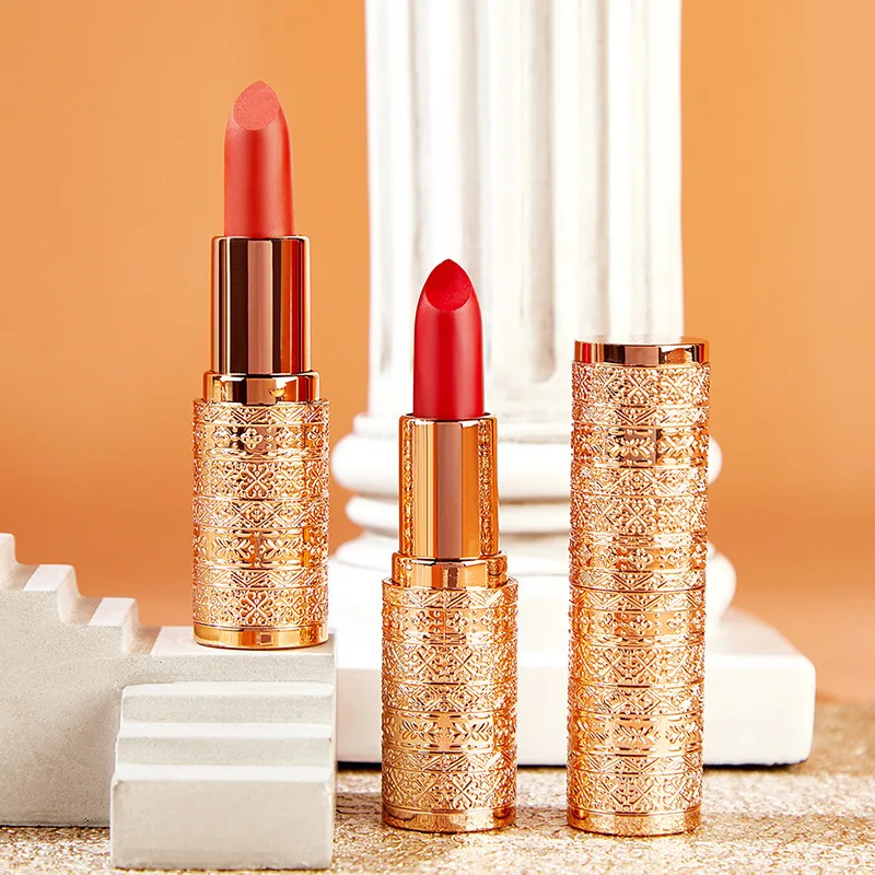 Матовая маленькая золотая губная помада натуральный водостойкий стойкий Макияж