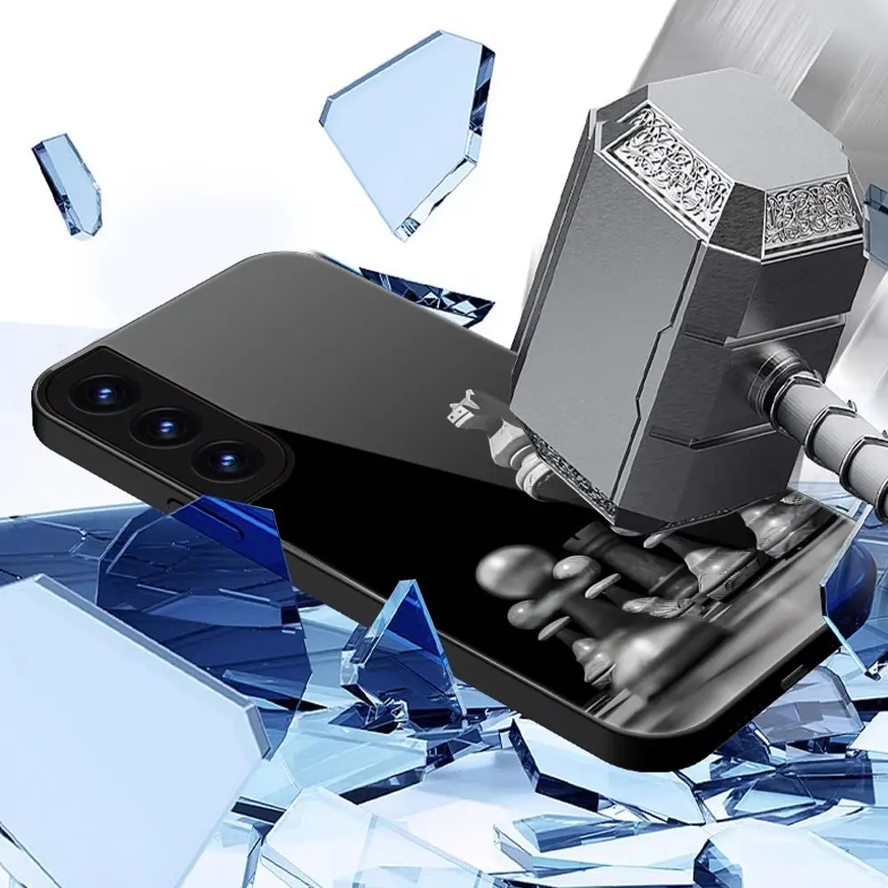 Стеклянный чехол для телефона с шахматной доской для Samsung Galaxy S24 S23 S22 Ultra Plus FE A15 A25 HYBXAXC, устойчивый к ударам, жесткий защитный чехол (art.: 3920db71cbc09) - 3920db71cbc09