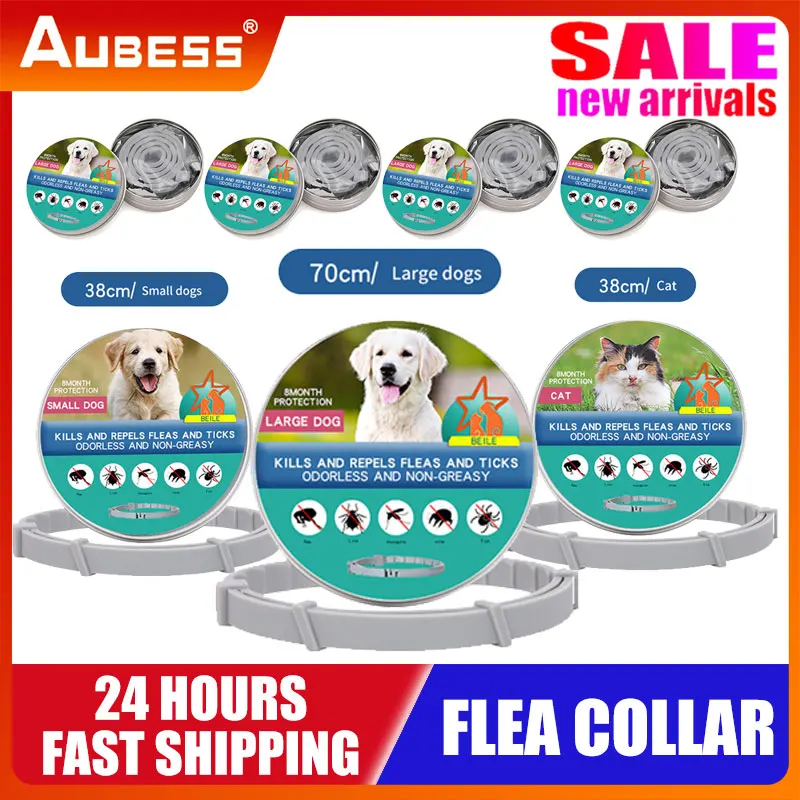 

Pet Flea And Tick Collar For Dogs Cats Up To 8 Month Flea Tick Prevention Collar Anti-mosquito & Insect Repellent Puppy Supplies