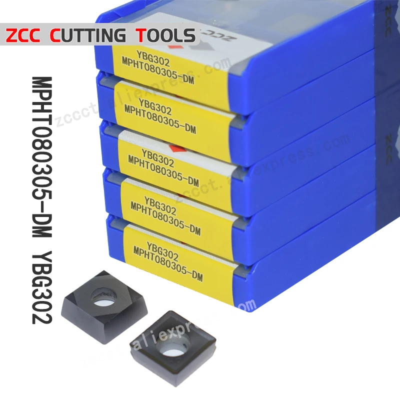 

50 шт. ZCC квадратные фрезерные наконечники MPHT080305-DM YBG302 карбидная пластина MPHT 080305 DM Для Черновой Обработки