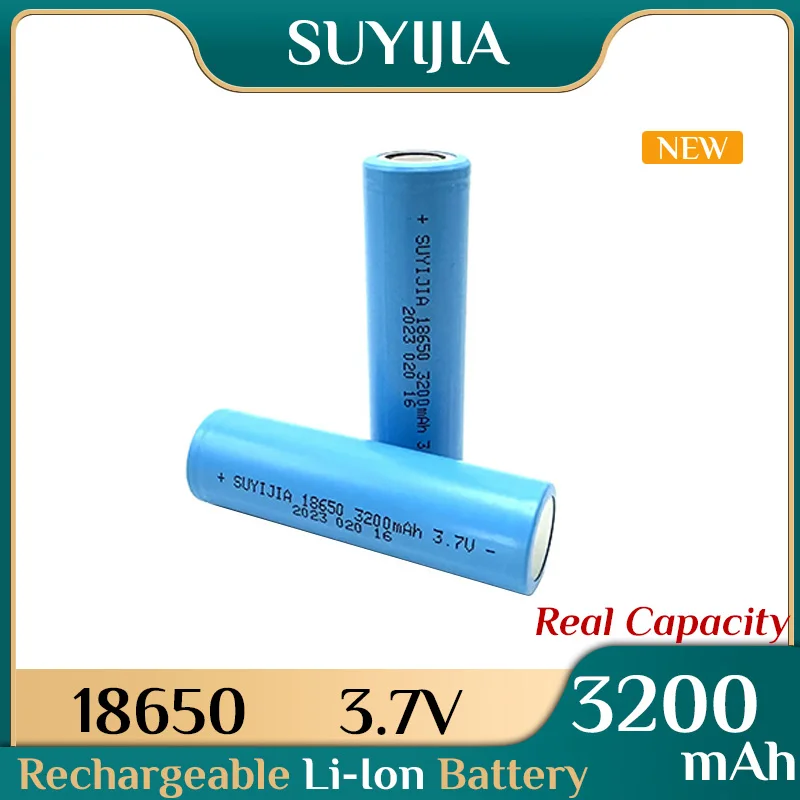 

SUYIJIA 18650 3.7V 3200mAh High Capacity Rechargeable Li-Ion Battery for Flashlight Head Lamp Walkie-talkie with 4.2V 1A Charger