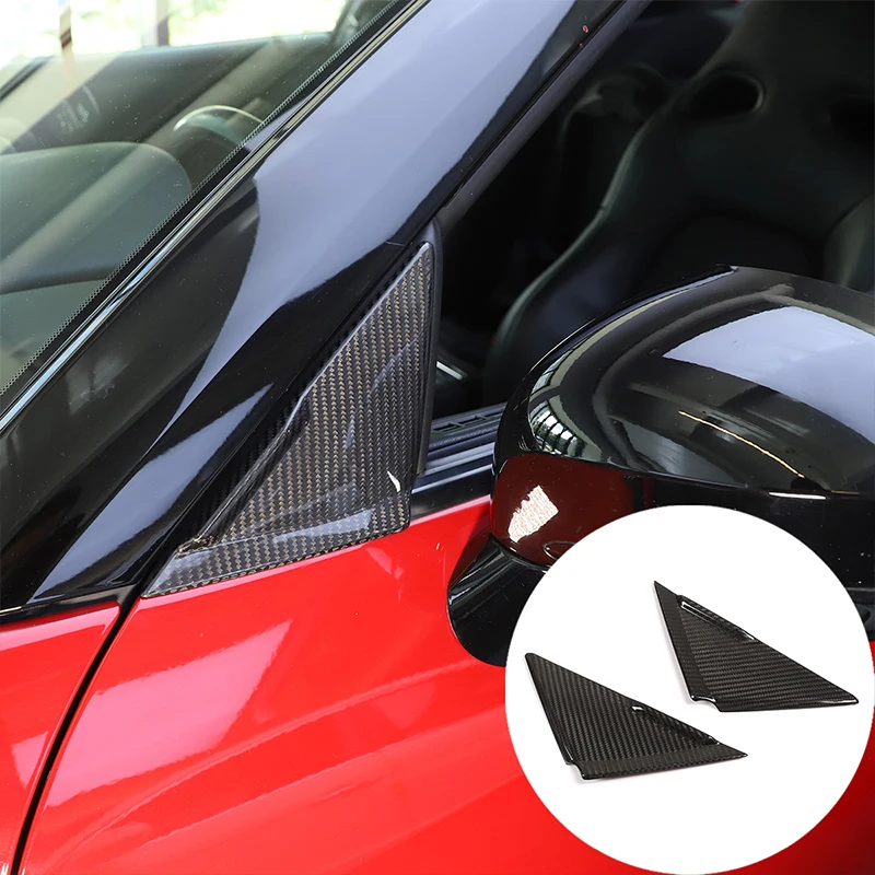 

For Nissan GTR R35 2008-2016 Car styling A-pillar Sticker Real Carbon Fiber Front Window Triangle Cover Trim Car Accessories