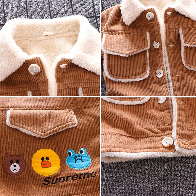 Детская плюшевая куртка с отложным воротником