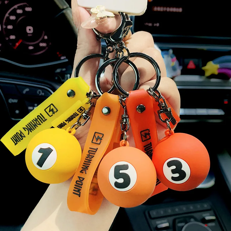 

Billiards Keychain Key Chain Llaveros Para Mujer Hombre Cute Ring Aestethic Kawaii Chains for Men Round Ball Keyrambit Por Mayor