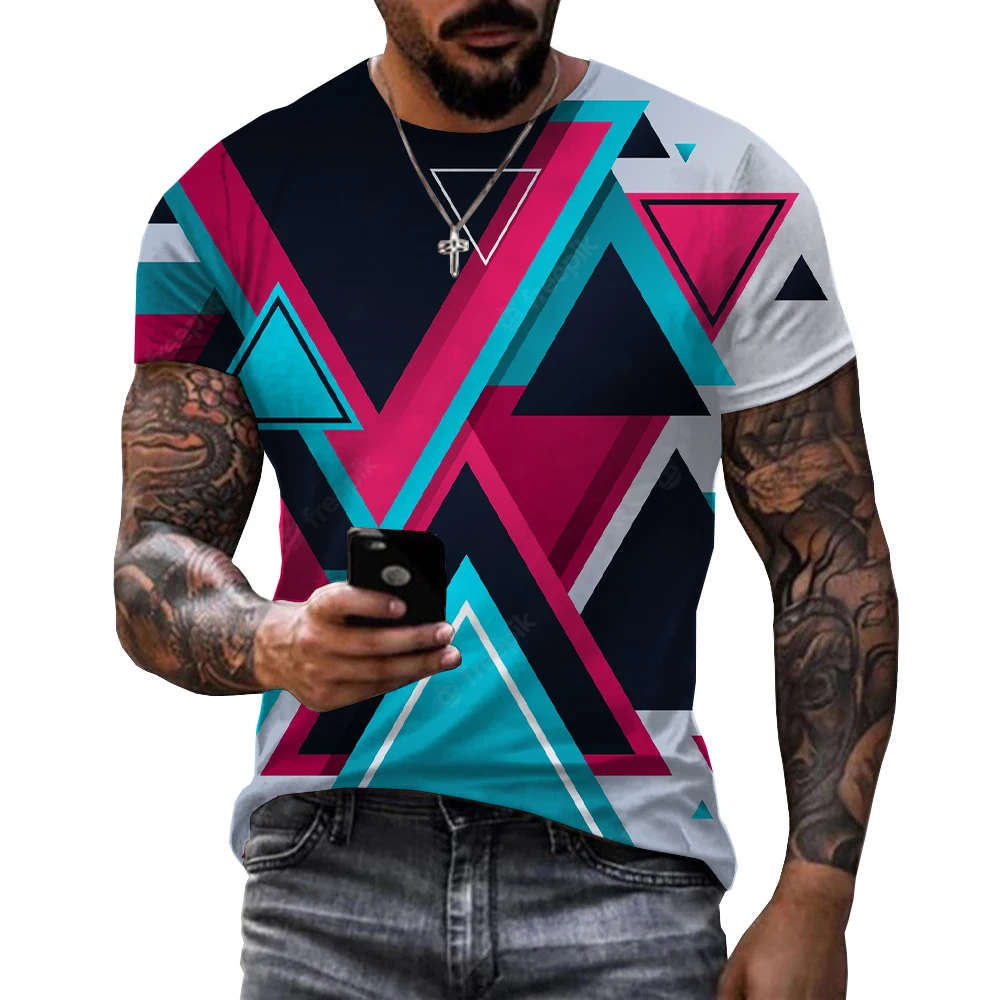 

Men Summer Hot Sale Funny Penrose Triangle 3D Printed T-shirt 2022 FASHION Casual Oversized T Shirts