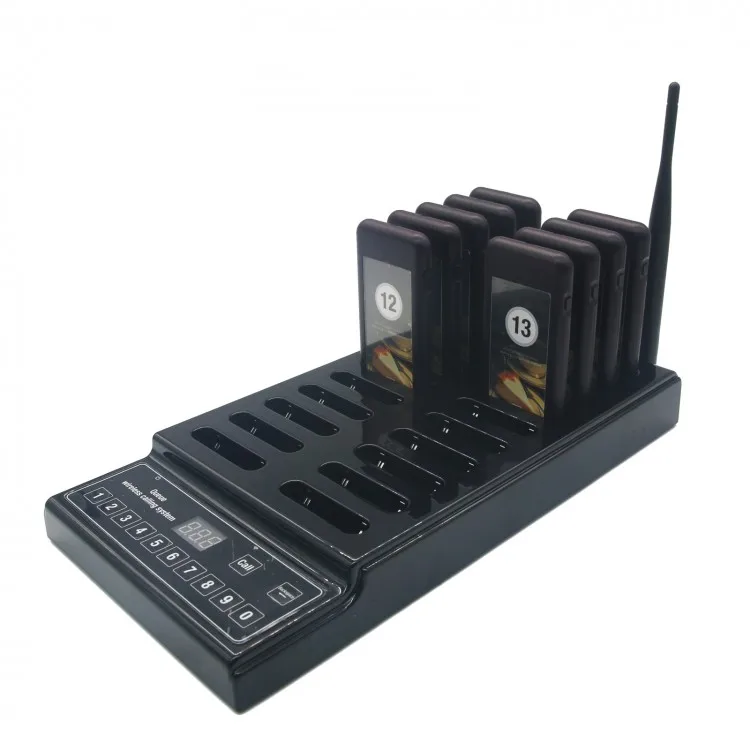 

20 Pagers Electronic Wireless Queuing Calling System for Food Coffee Shop Hospital Bank