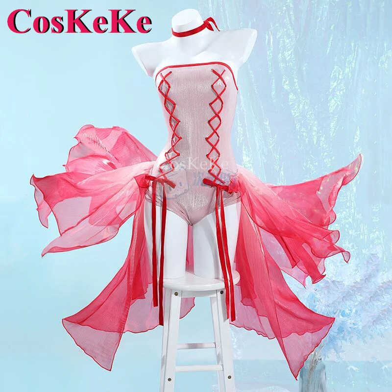 CosKeKe Kinomoto Sakura Cosplay Anime Cardcaptor Costume Lovely Goldfish Swimsuit Halloween Party Role Play Clothing S-XL