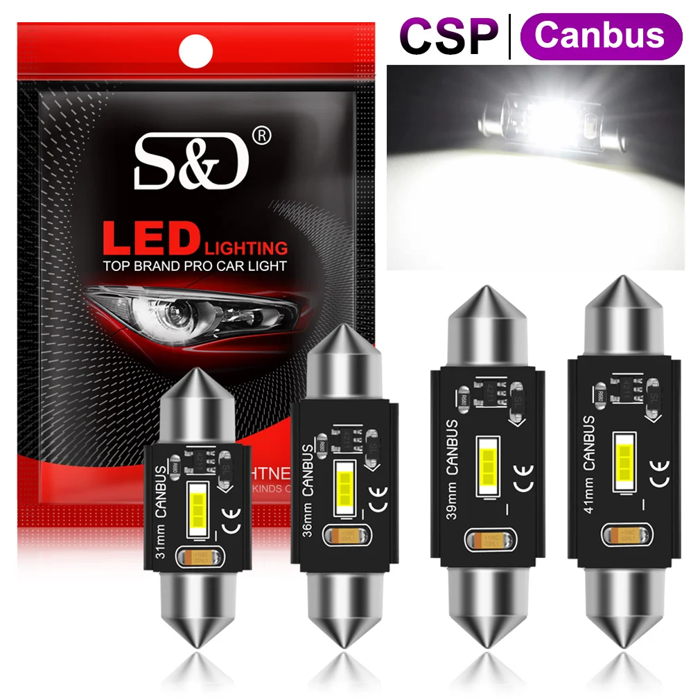 CSP C5W светодиодный C10W 31 мм 36 39 41 гирлянда для автомобиля светильник ПА чтения