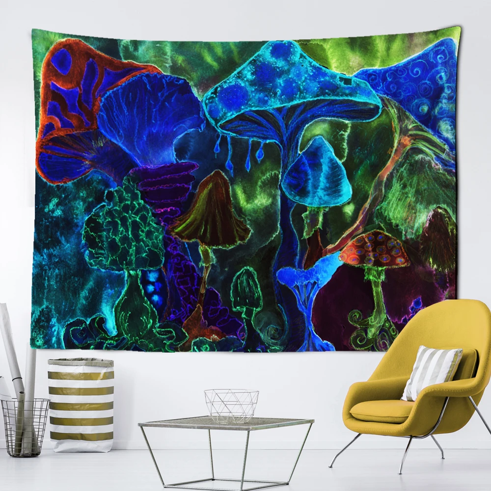 

Гобелен в виде грибов и лесов, Настенный декор, микология, иллюстрация грибов, шампиньон, настенное искусство, бохо, эстетика, декор для гост...