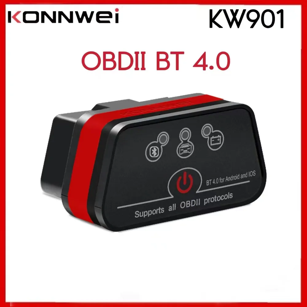 

KONNWEI KW901 OBDII BT 4.0 Code Reader Scanner Car Engine Troubleshooting Tester Car Diagnostic Scanning Tool