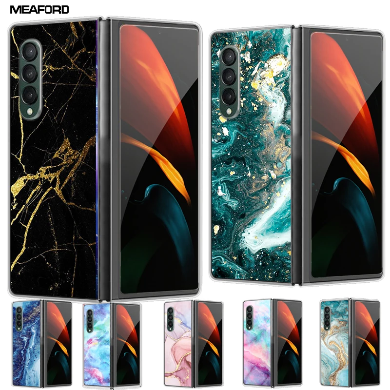Для Samsung Galaxy Z, складной чехол для телефона с 3 элементами, Складывающийся под мрамор 4, 2, жесткий пластиковый чехол-накладка из поликарбоната для Samsung Z, складываемый 4, чехол для телефона, бампер ZFold2