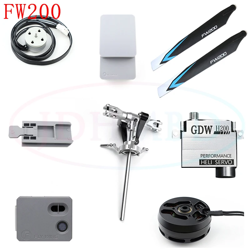 

Flywing Helicopter FW200 Flight control motor servo rotor assembly battery panel tail Kit parts